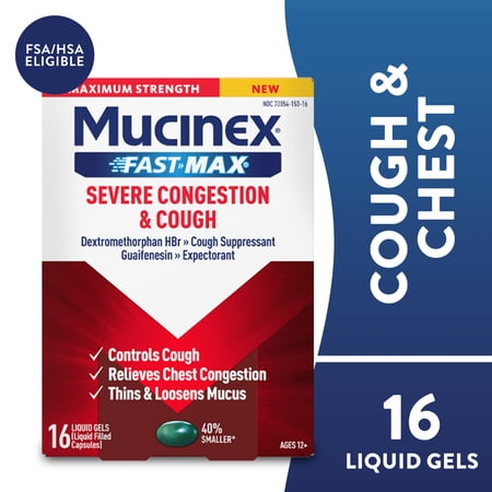 Mucinex Fast-Max Severe Congestion & Cough Liquid Gels 16 count