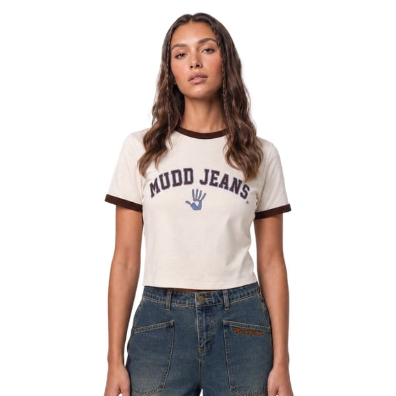 MUDD Logo Ringer Graphic T-Shirt for Women, Sizes S-XL