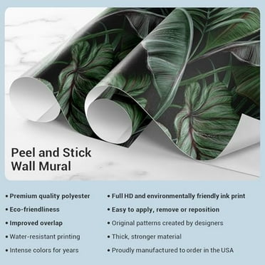 MUDECOR Wall Mural Elegant Floral Outline Modern Minimalist Flower Removable Self-Adhesive Wallpaper Wall Decoration for Bedroom Living Room - 72"x48"