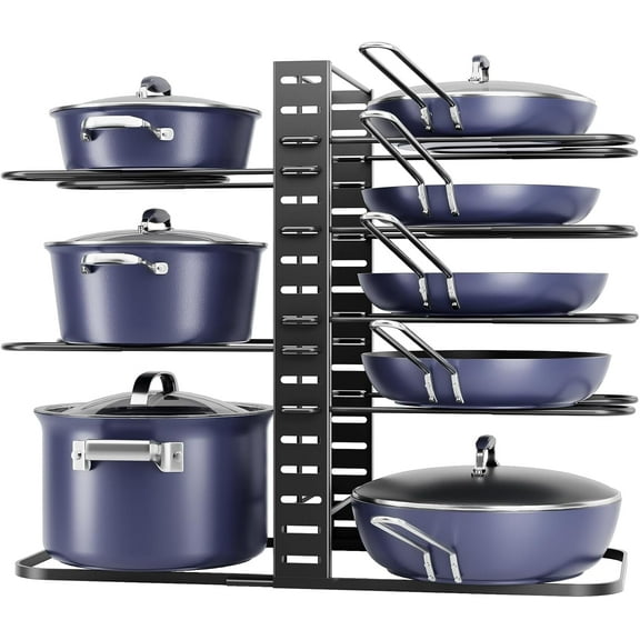 ORDORA 8-Tier Adjustable Pots and Pans Organizer Under Cabinet