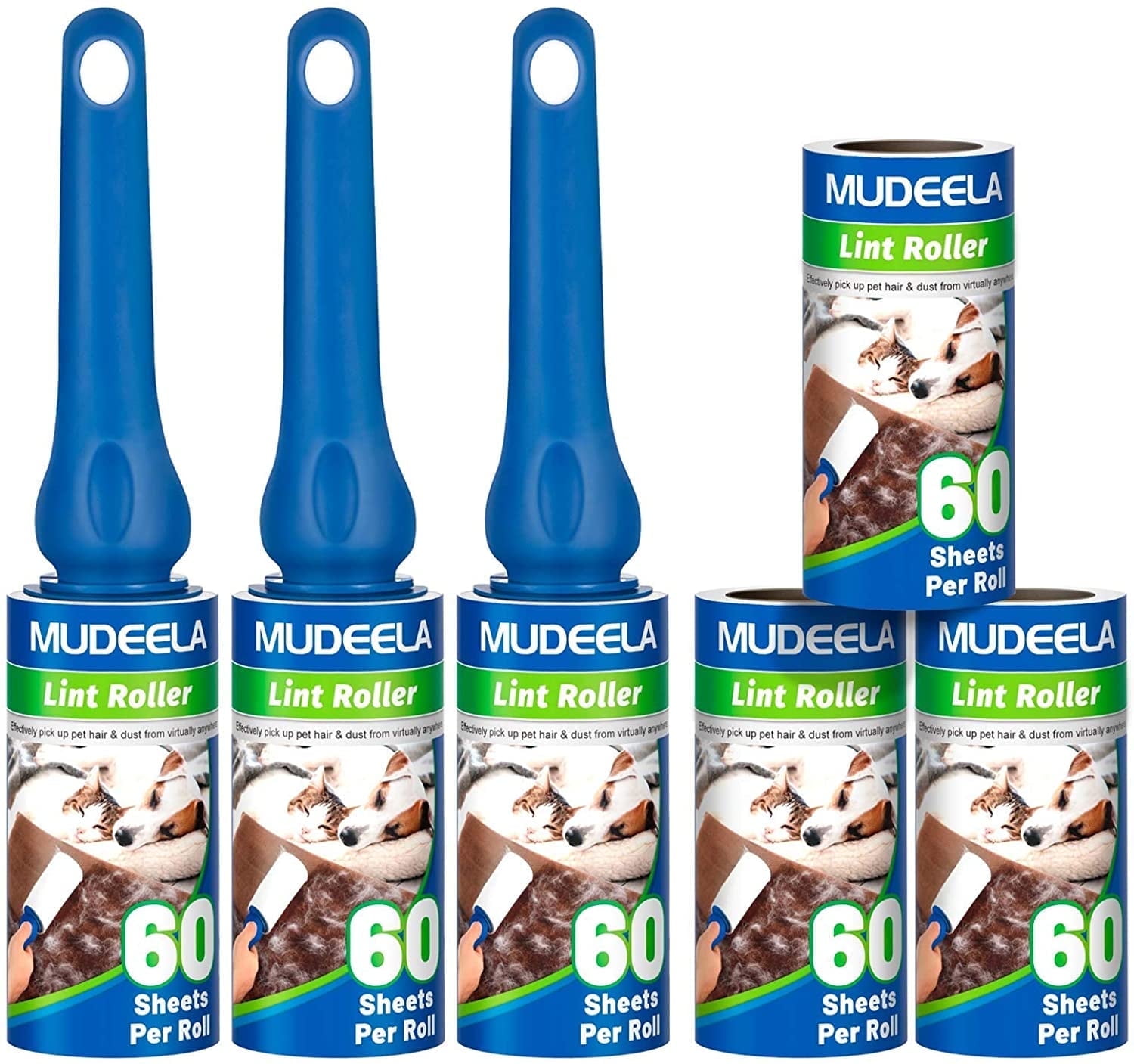 ORDORA Lint Roller 360 Sheets for Pet Hair Removal and Clothes, Dog and Cat Lint Remover, 6 Pack