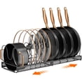thumbnail image 1 of ORDORA Pots and Pans Organizer Rack, Expandable 11.71-22.85 Inch Pot Rack Under Cabinet, 10+ Adjustable Dividers Storage Pan Organizer Rack for Cookie Sheets, 1 of 8