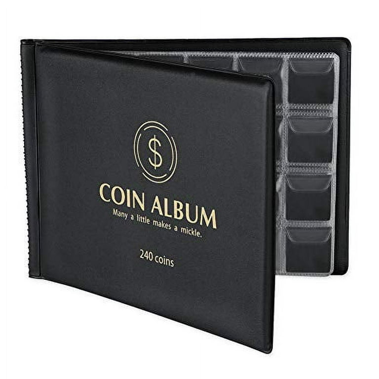 MUDOR Coin Collection Holder Album for Collectors, 240 Pockets Coin  Collection Book Supplies (Black) 