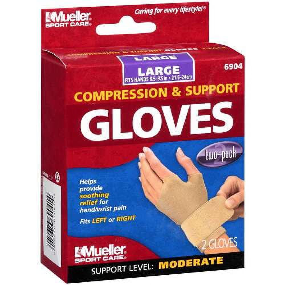 Equate Adjustable Copper Infused Compression Gloves, Black, Small/Medium 
