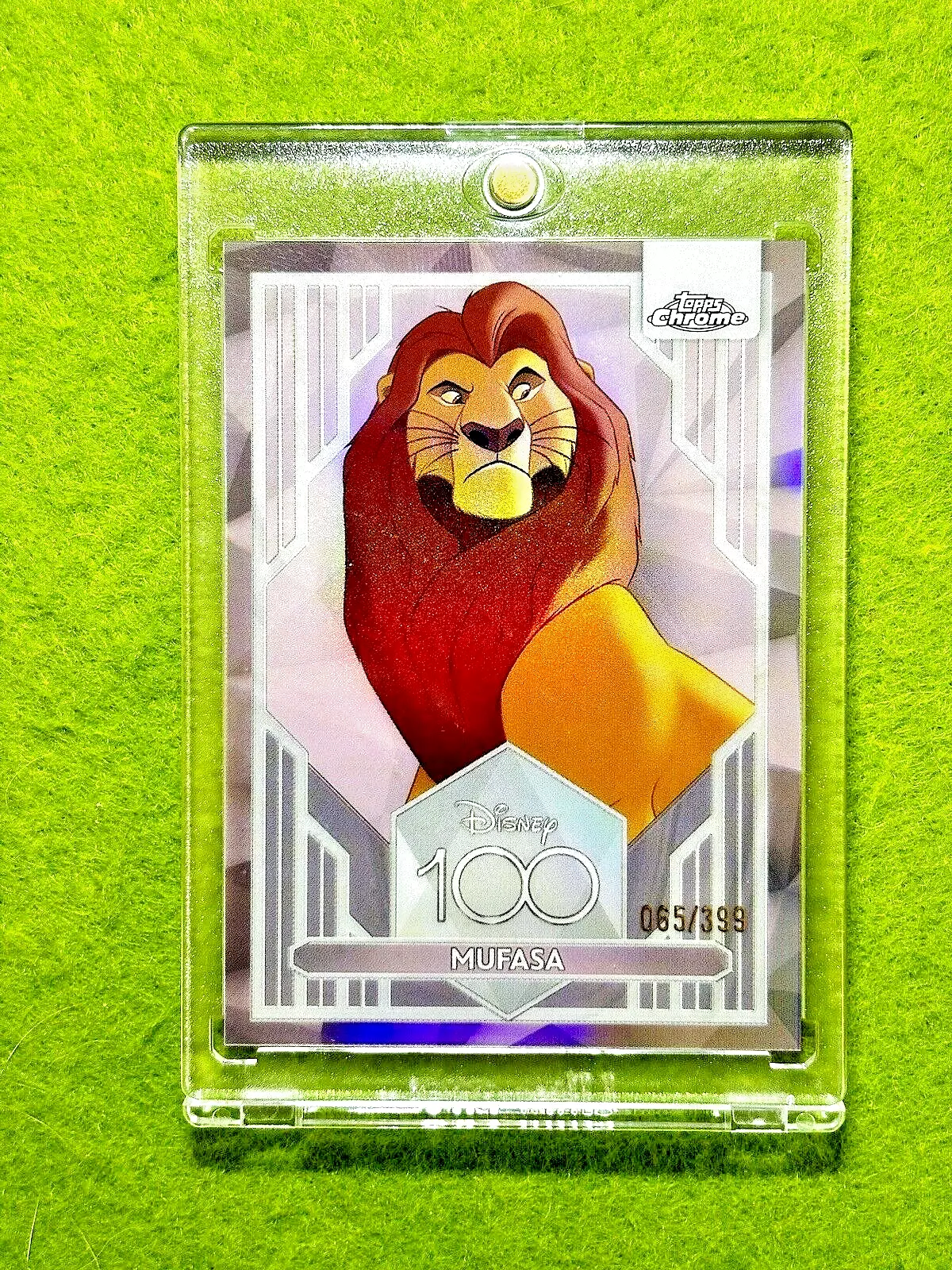MUFASA from LION KING Disney 100 PINK REFRACTOR #/399 Card 2023