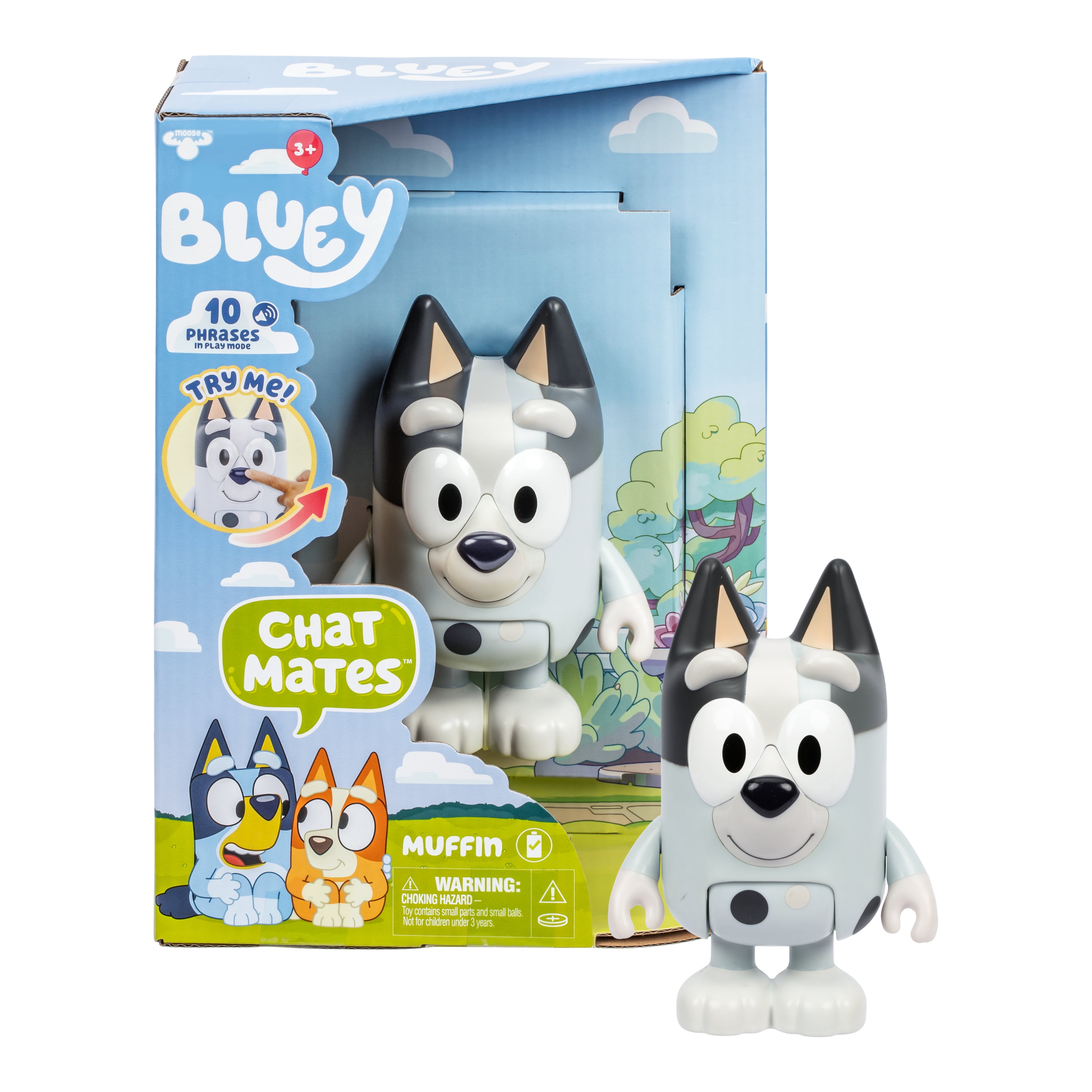 Bluey Muffin Chat Mate with 10 Phrases from the Show, Stands 5.5 in Tall, Ages 3+ Walmart Exclusive