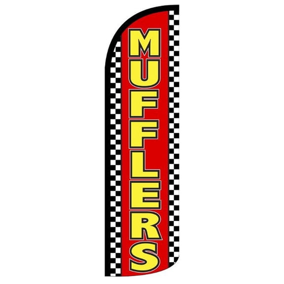 MUFFLERS Windless Flag (Hardware Not Included) |Advertisement /Business Flags | Feather Flag |