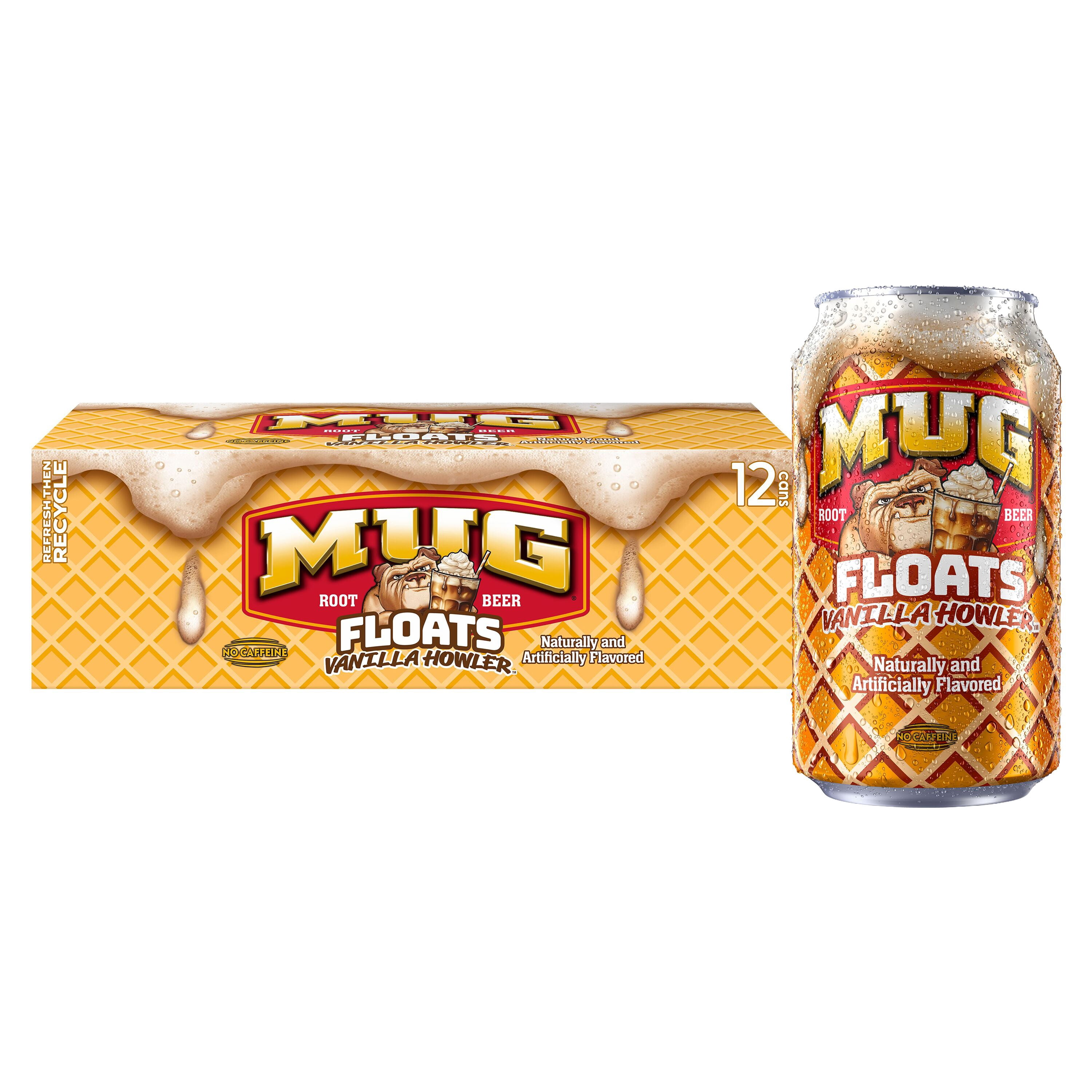 MUG Floats Vanilla Howler Soda Pop, 12 fl oz, 12 Pack Cans