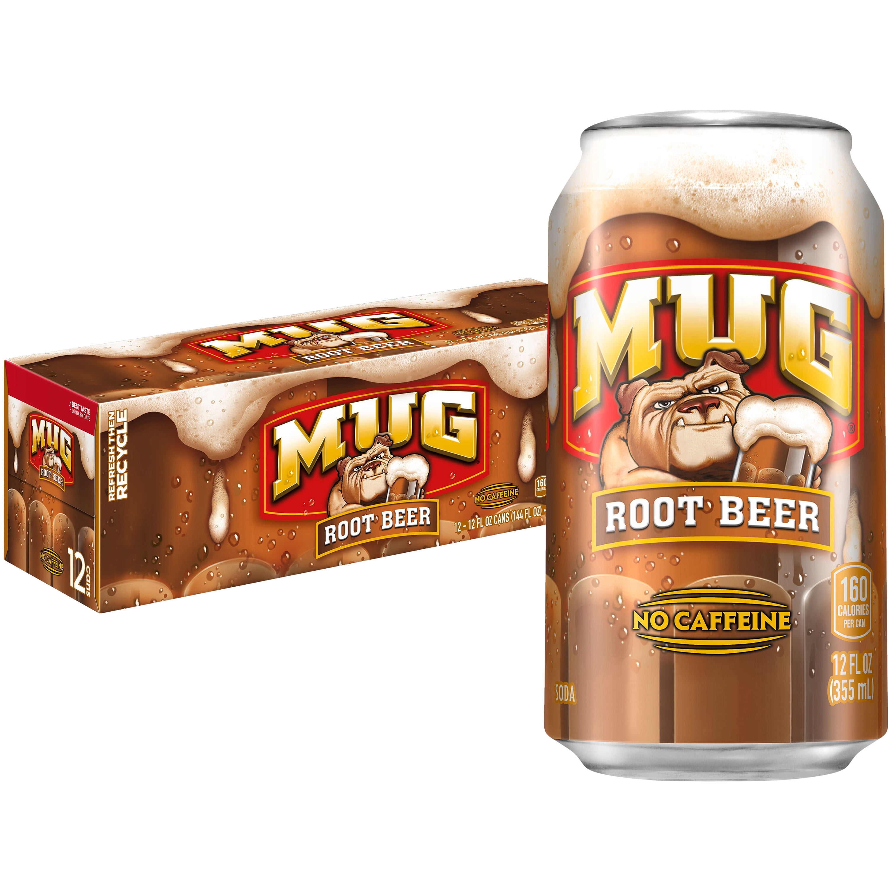 MUG Root Beer Soda Pop, 12 fl oz, 12 Pack Cans