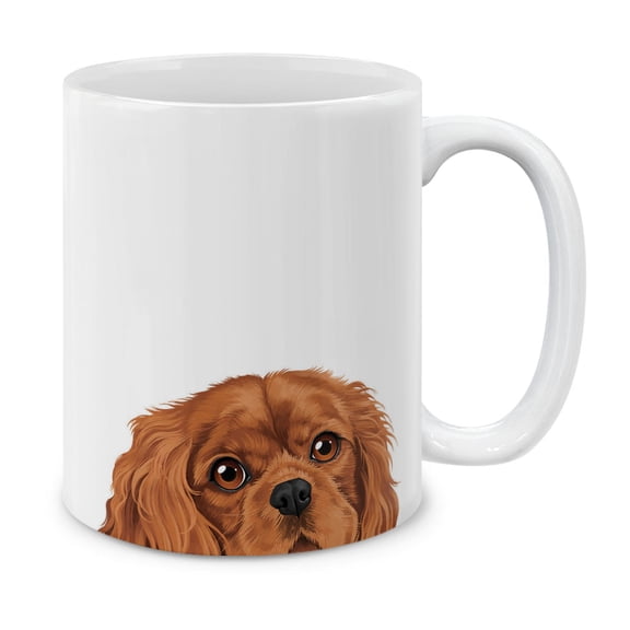 MUGBREW 11 Oz Ceramic Tea Cup Coffee Mug, Animal Ruby Cavalier King Charles Spaniel Dog