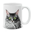 thumbnail image 1 of MUGBREW 11 Oz Ceramic Tea Cup Coffee Mug, Maine Coon Cat Vector Portrait, 1 of 7
