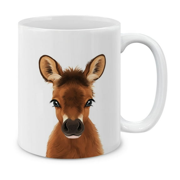 MUGBREW 11 Oz Ceramic Tea Cup Coffee Mug, Nursery Baby Horse Foal