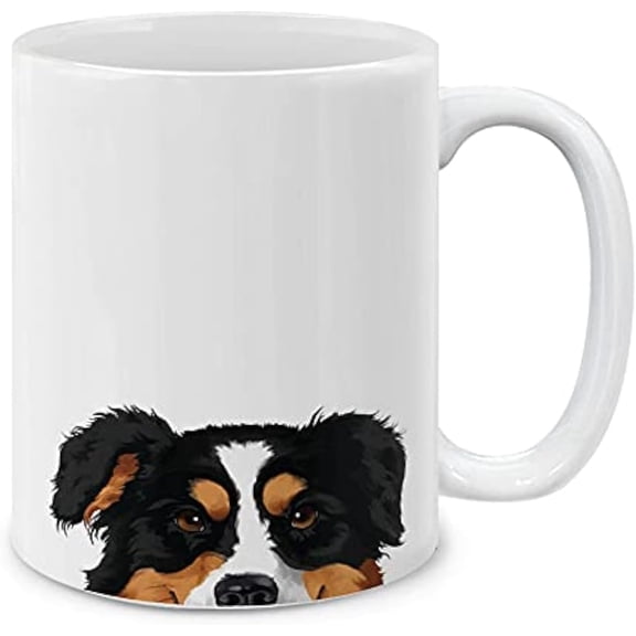 MUGBREW Personalized Coffee Mug with Your Name or Text, Customized Gifts For Christmas Birthday Anniversary, Ceramic 11 OZ Coffee Mug Tea Cup - Merle Aussie Australian Shepherd Dog