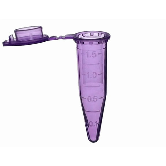 MUHWA 500PCS Microcentrifuge Tubes with Snap Cap, 1.5ml Graduated Micro Tubes with Conical Bottom, Microtube Sample Vial for Laboratory, Purple