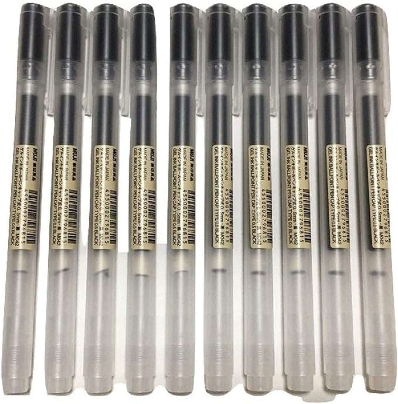 MUJI Gel Ink Ball Point Pen 0.5mm Black color 10pcs
