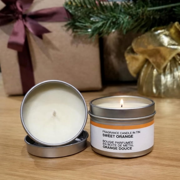 MUJI Sweet Orange Scented Soy Candle in Tin - 6 oz.