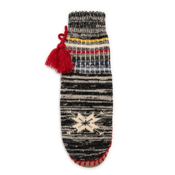 MUK LUKS Kid's 50th Anniversary Slipper Socks - Ebony/Cream, M (11-13)