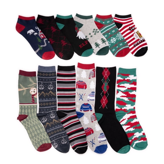 MUK LUKS Men's 12 Days of Christmas Socks
