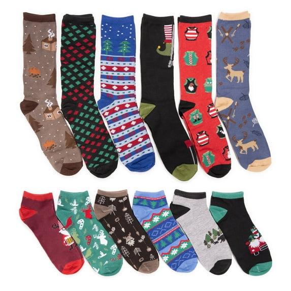 MUK LUKS Men's 12 Days of Christmas Socks