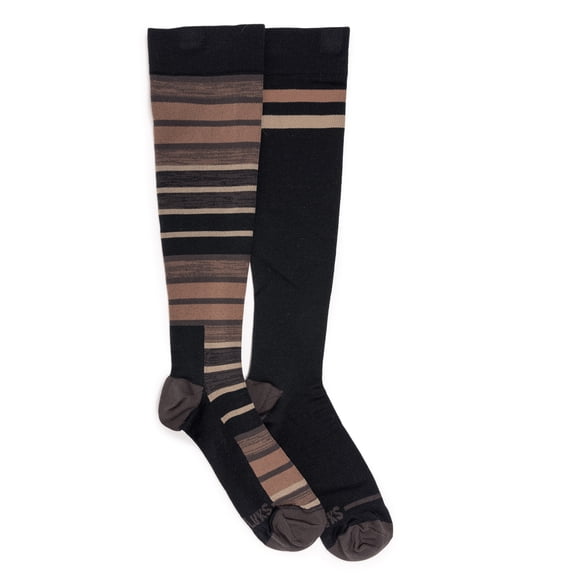 MUK LUKS Men's 2 Pair Pack Compression Knee Hi Nylon Socks