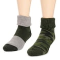 thumbnail image 1 of MUK LUKS Men's 2 Pair Pack Short Heat Retainer Socks, Green , OS (10-13), 1 of 2