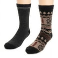 thumbnail image 1 of MUK LUKS Men's 2 pack Fleece Layered Socks, Ebony, OS (10-13), 1 of 6
