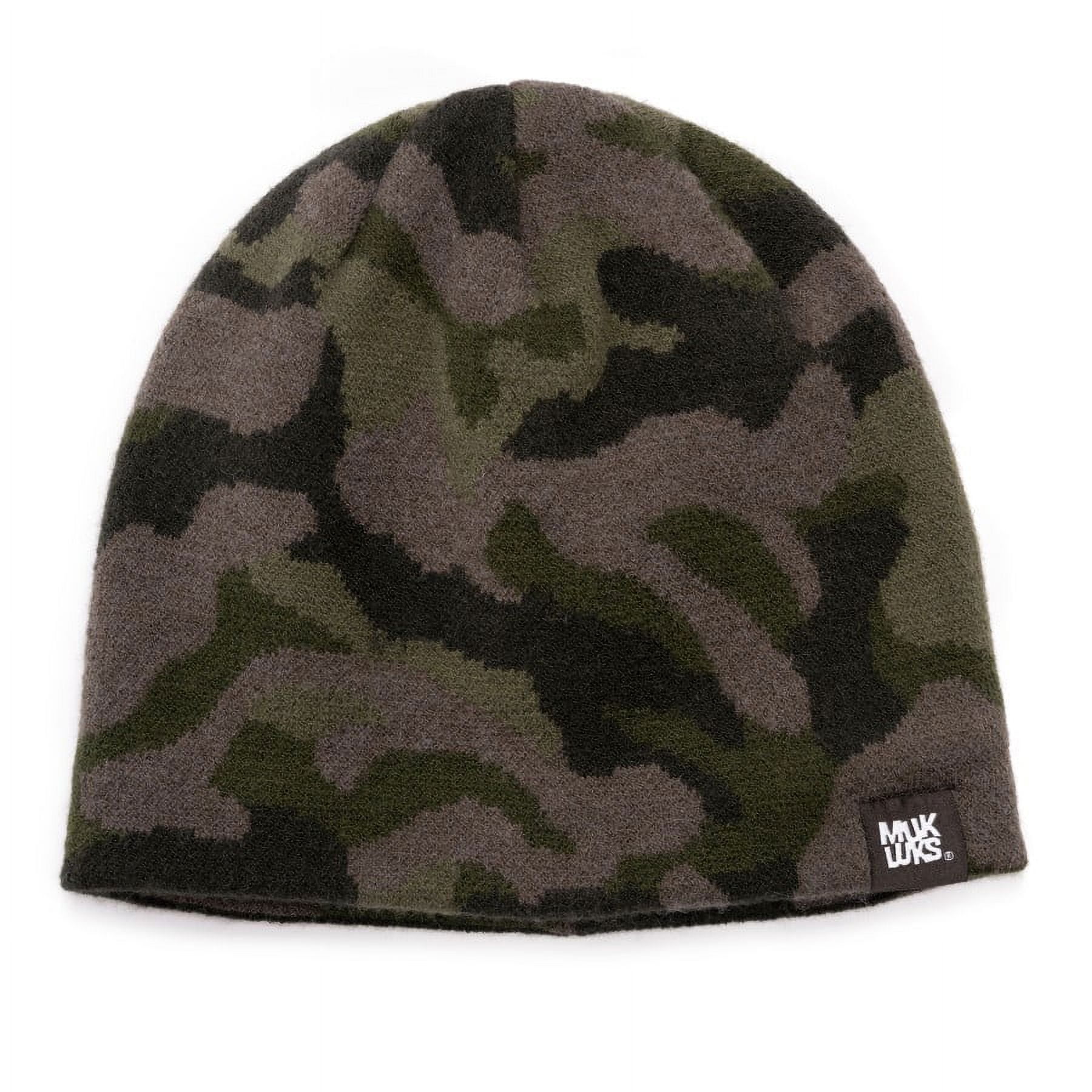 MUK LUKS Men's Camo Beanie, Green Camo, One Size