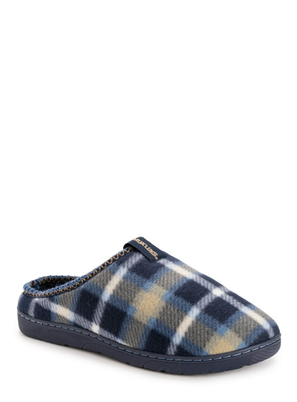 Men's Plaid Fleece Comfort Clog Slipper