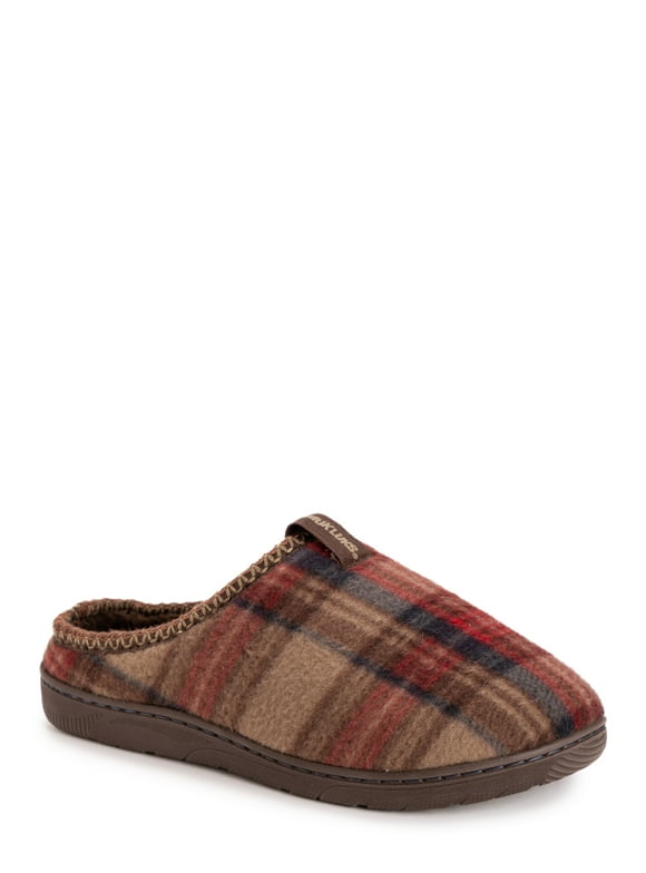 Men's Plaid Fleece Comfort Clog Slipper
