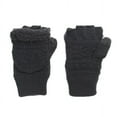 thumbnail image 1 of MUK LUKS Men's Faux Fur Flip Mittens, Black, OS, 1 of 4