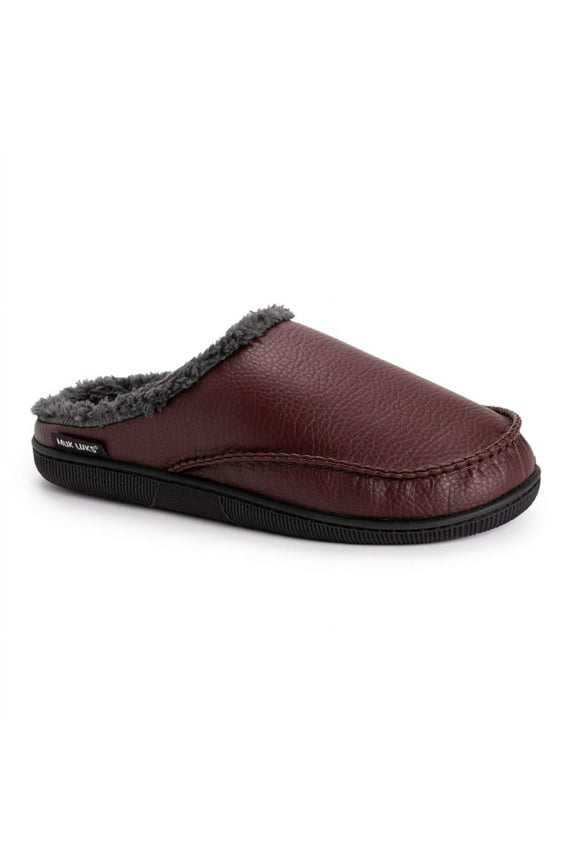 Men's Faux Leather Clog Slippers