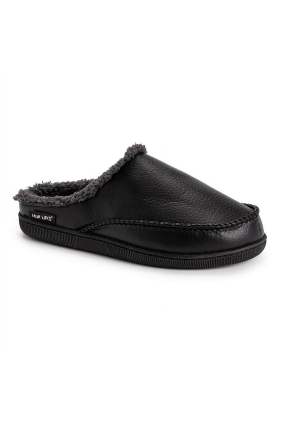 Men's Faux Leather Clog Slippers