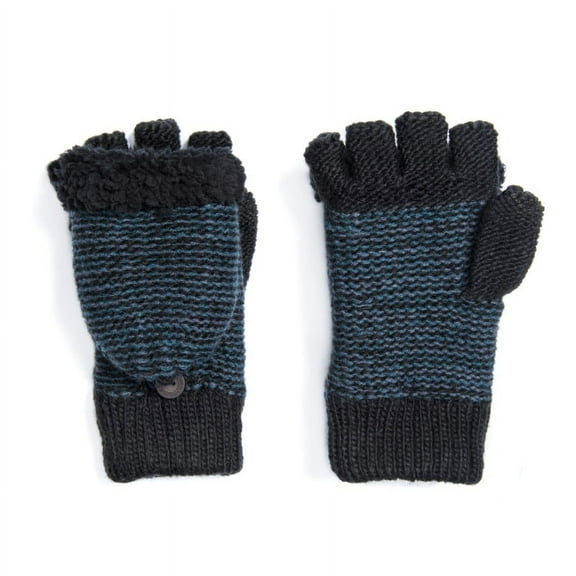 MUK LUKS Men's Flip Mitten, Ebony, OS
