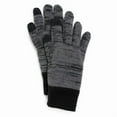 thumbnail image 1 of MUK LUKS Men's Heat Retainer Gloves, Pewter/Ebony Marl, OS, 1 of 4