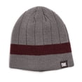 thumbnail image 1 of MUK LUKS Men's Ribbed Beanie, Shadow/Chianti, One Size, 1 of 3