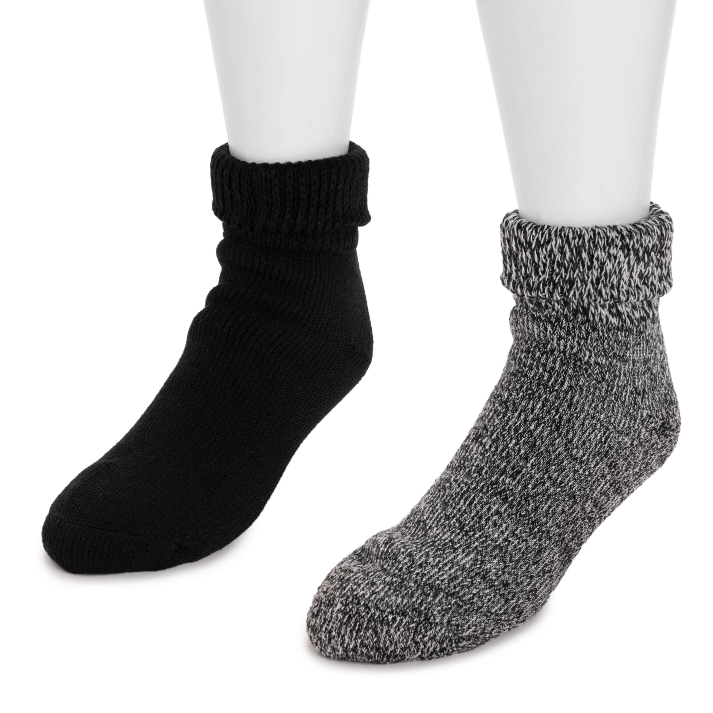Muk Luks Cabin Slipper Socks - Women's Shoes in Greuscale