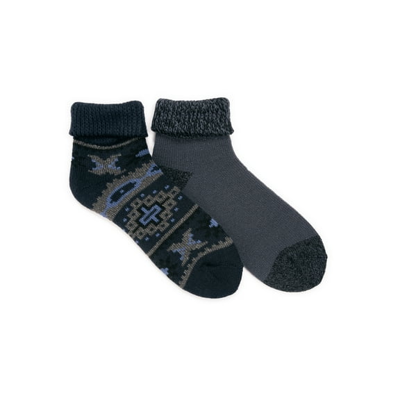 MUK LUKS Men's Short Heat Retaining Thermal Socks, 2 Pairs, One Size