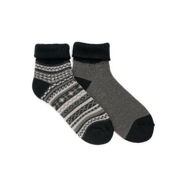 MUK LUKS Men's Short Heat Retaining Thermal Socks, 2 Pairs, One Size