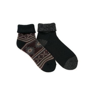 MUK LUKS Men's Short Heat Retaining Thermal Socks, 2 Pairs, One Size