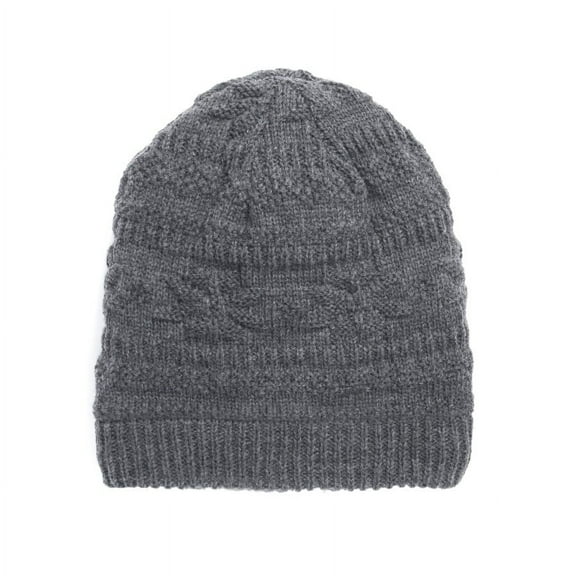 MUK LUKS Men's Textured Beanie-Charcoal Grey OS