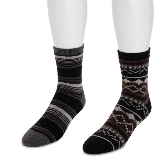 MUK LUKS Men's Wool 6 Inch Socks (2 Pair Pack)