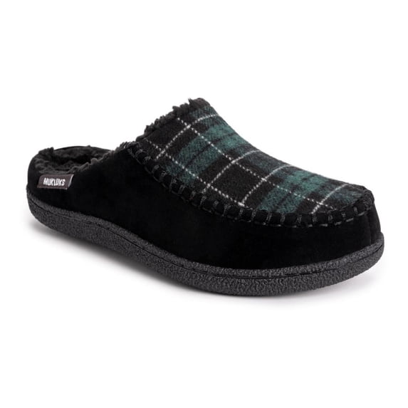 MUK LUKS Mens Staughton Clog Slipper, Ebony, 10