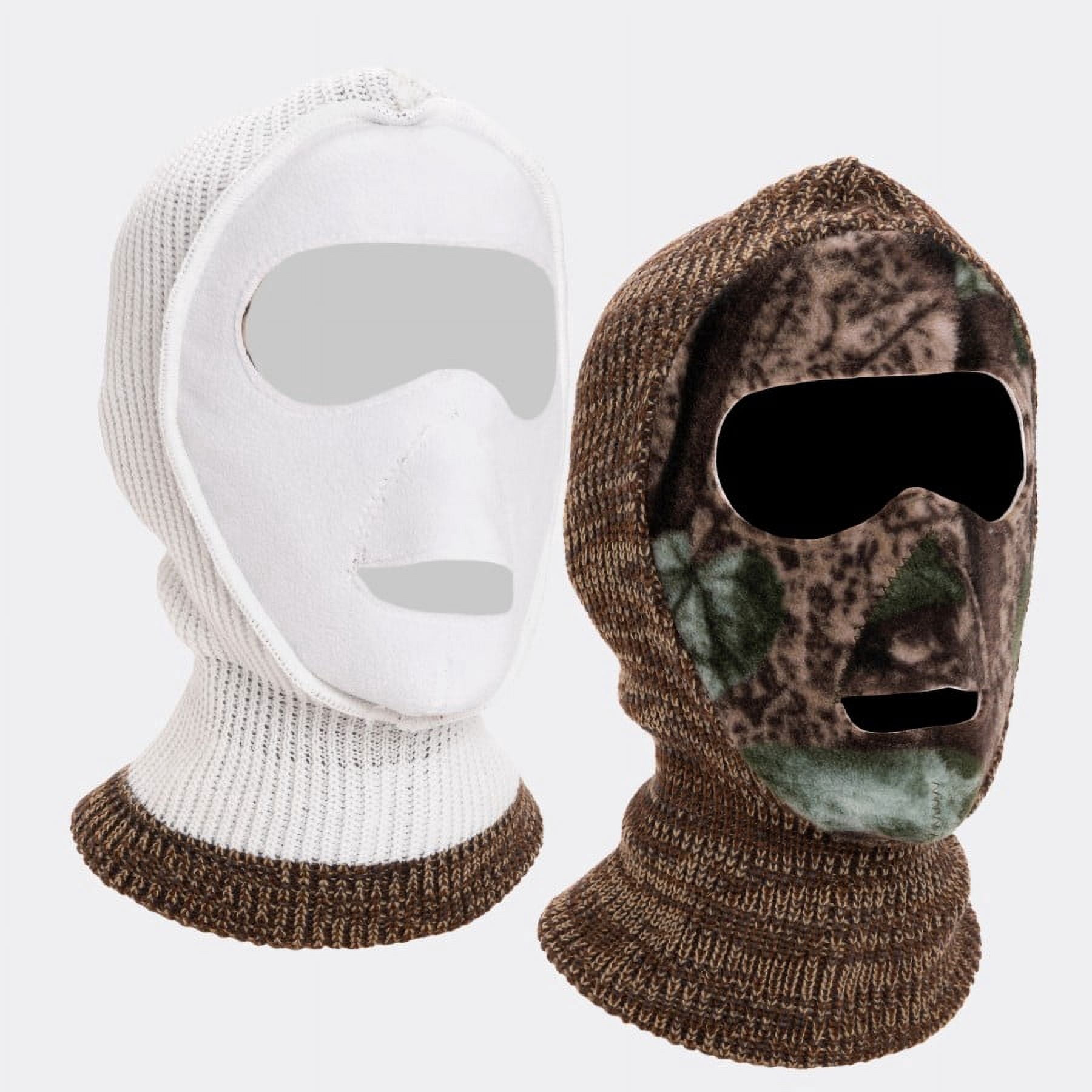 Quietwear Men's 2-Hole Reversible Face Mask, Adventure Grey/Snow, One Size Fits Most
