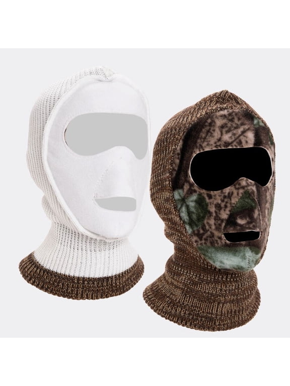 Quietwear Men's 2-Hole Reversible Face Mask, Adventure Grey/Snow, One Size Fits Most