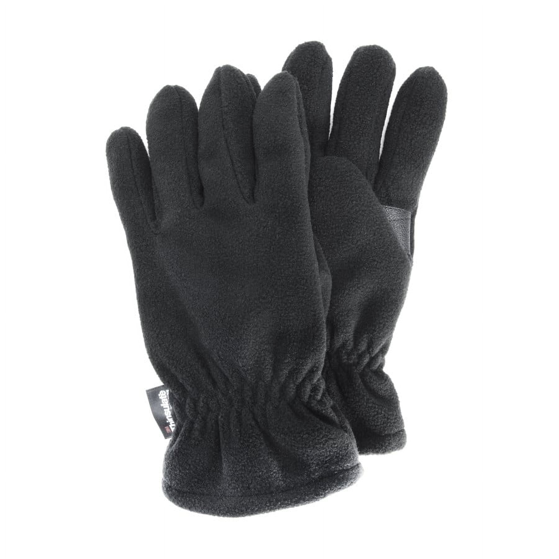 MUK LUKS Men's Waterproof Fleece Gloves, Black, Extra Large, Warm ...