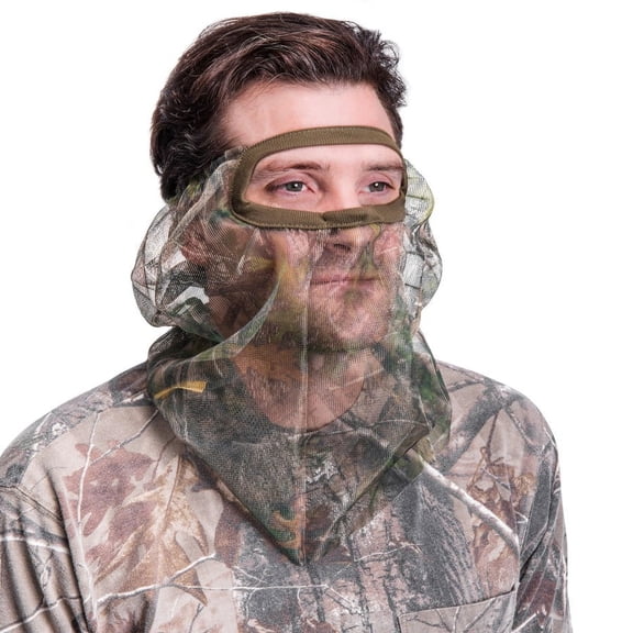 Quietwear Unisex 3/4 Wire Frame Mesh Facemask for Hunting, Camo, One Size Fits Most
