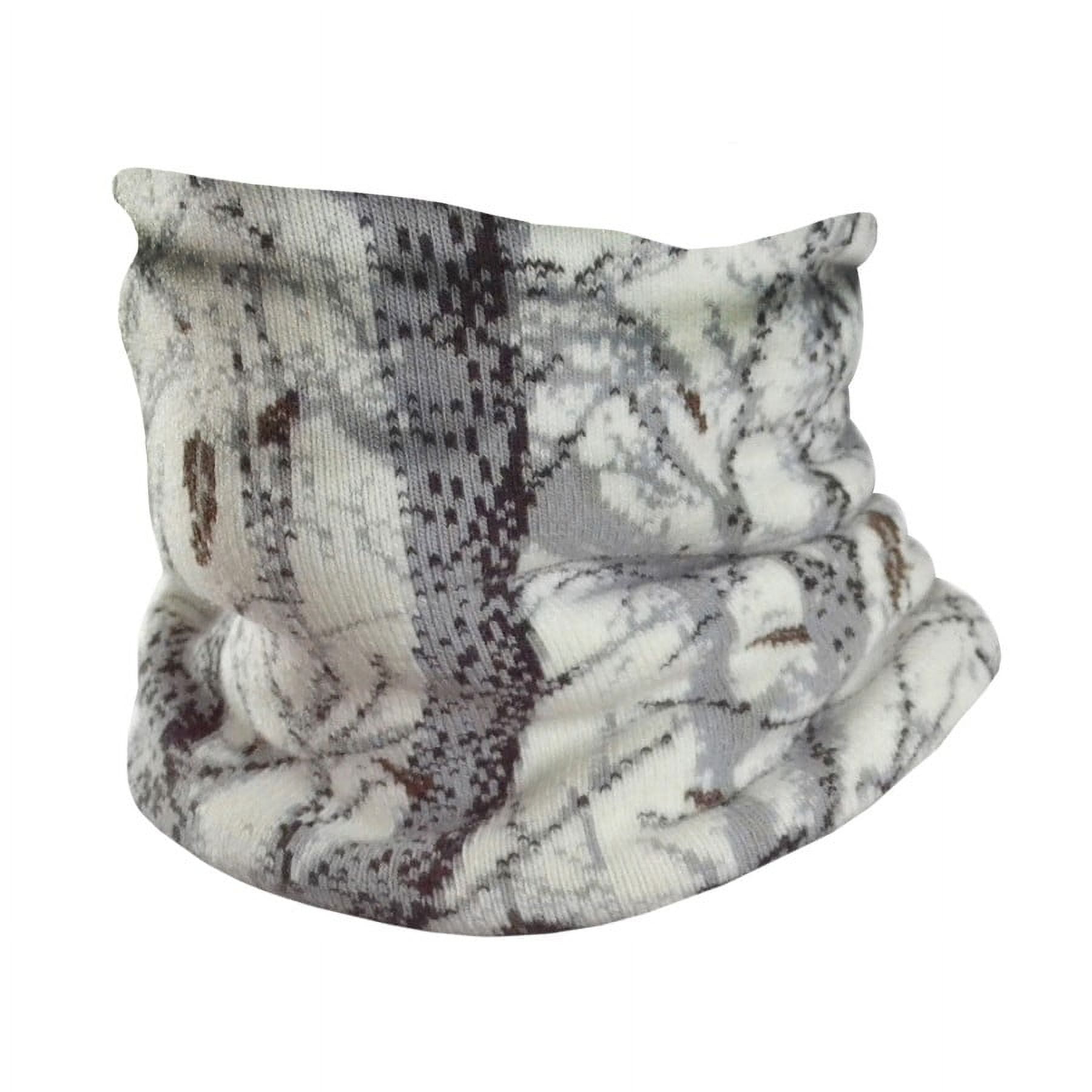 MUK LUKS Quietwear Unisex Camo Knit Neck Gaiter, Snow Camo, One Size