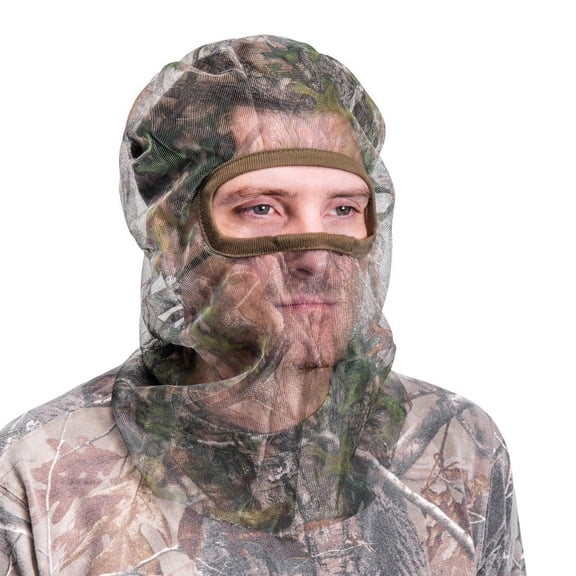 Quietwear Unisex Form Fitting Face Mask for Hunting, HTC Camo, One Size Fits Most