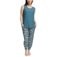 thumbnail image 1 of MUK LUKS Tank and Jogger Pajama Set, Denim/Tropical Floral, 4X, 1 of 4