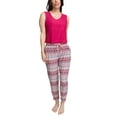 thumbnail image 1 of MUK LUKS Tank and Jogger Pajama Set, Raspberry/Ikat, Medium, 1 of 3